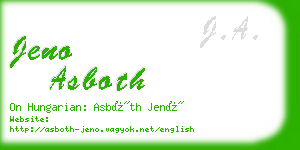 jeno asboth business card